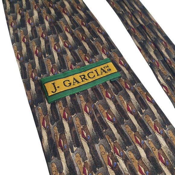 J Garcia Collection Fourteen Silk Necktie Like A Twittering Machine Vintage - Picture 4 of 5